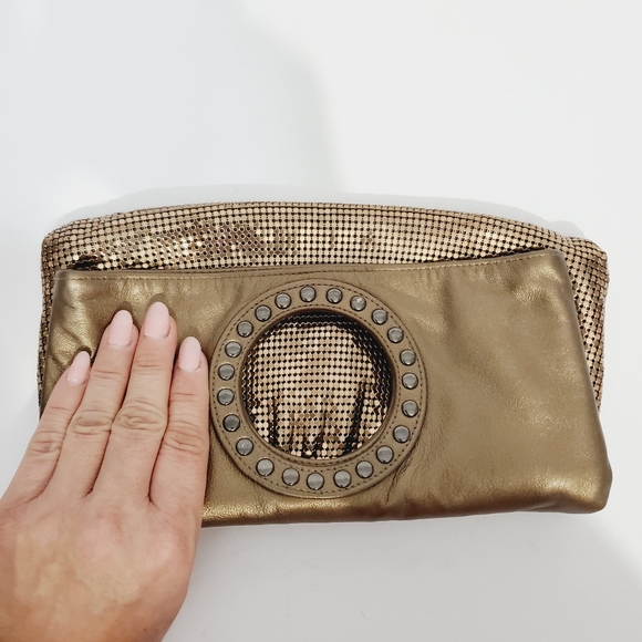 Whiting & Davis Handbags - Whiting & davis bronze metallic clutch handbag